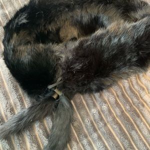 Black rabbit fur headband